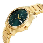 Green Dial Analog with Day & Date Watch | Sonata - 77082YM05W - Bharat Time Style