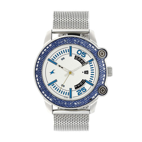 Fastrack Denim Analog White Dial Men's Watch 3188KM01/NN3188KM01 - Bharat Time Style