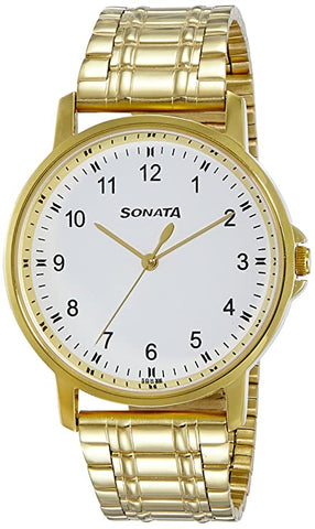 Sonata Essentials Analog White Dial Men's Watch NM77083YM01/NN77083YM01