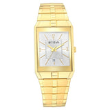 TITAN White Dial Metal Strap Watch - 9151YM06
