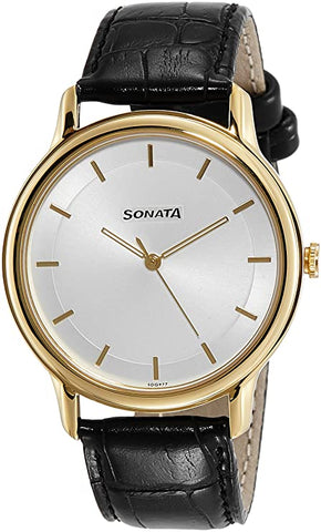 Sonata Sleek Analog Silver Dial Men's Watch-NL7128YL02 / NL7128YL02