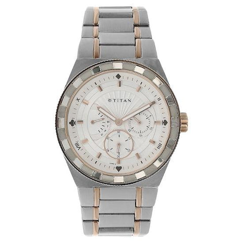 White Dial Two Toned Stainless Steel Strap Watch - 9453KM01 - Bharat Time Style