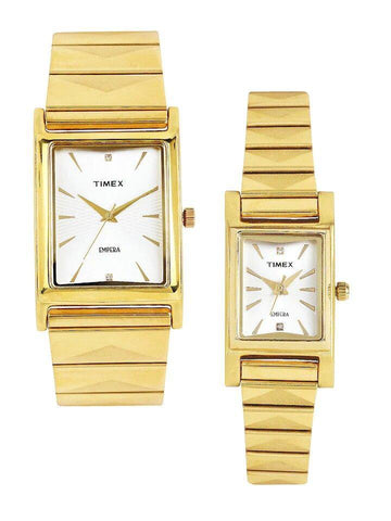 Timex Empera Analog Silver Dial Couple's Watch - TI00PR17300 - Bharat Time Style