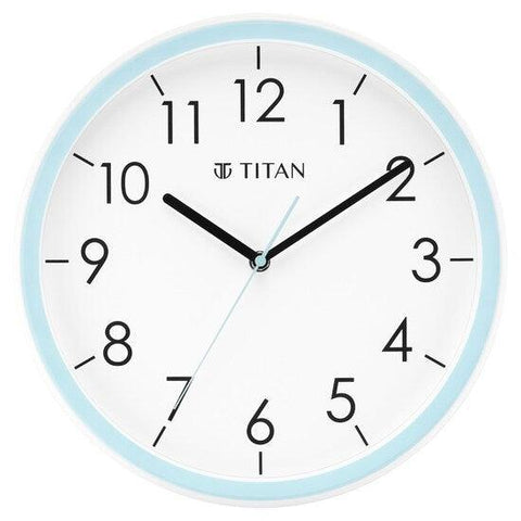 Titan Contemporary White Dial Blue Color Silent Sweep Technology - 32.5 cm x 32.5 cm (W0055PA02) - Bharat Time Style
