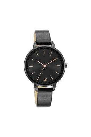 FASTRACK Womens 33.7 mm Glitch Black Dial Leather Analogue Watch - 6234NL01 - Bharat Time Style
