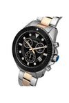Timex Mens E-Class Black Dial Stainless Steel Analogue Watch - TWEG20102