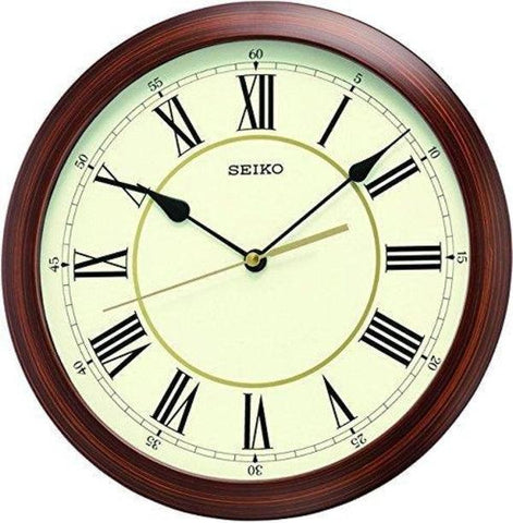 Seiko Wall Clock (28.2 cm x 28.2 cm x 4 cm, Brown) -QXA597AN - Bharat Time Style
