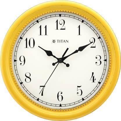 Titan Analog 30 cm X 30 cm Wall Clock - W0042PA01 (Yellow, With Glass) - Bharat Time Style