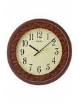 Seiko Analog 40 cm X 4 cm Wall Clock (Brown, With Glass) - Bharat Time Style