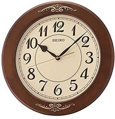Seiko Analog 28 cm X 28 cm Wall Clock - QXA745BN (Brown, With Glass) - Bharat Time Style