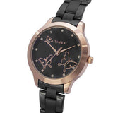 Timex TW000T630 Rose Gold Case with Black Chain Watch - Bharat Time Style