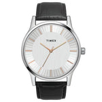 Timex Mens Sleek Formal Watch Silver Dial-TW0TG8301
