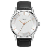 Timex Mens Sleek Formal Watch Silver Dial-TW0TG8301