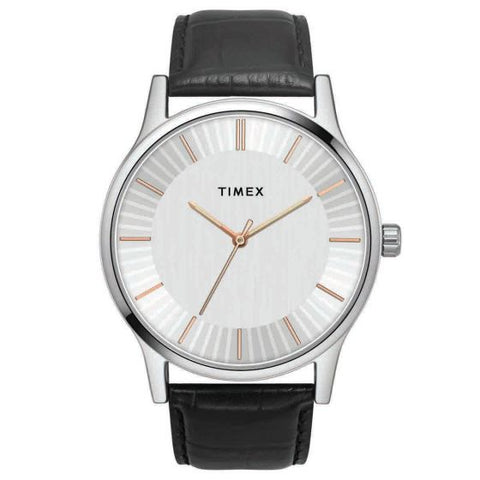 Timex Mens Sleek Formal Watch Silver Dial-TW0TG8301