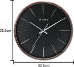 Titan Analog 32.5 cm X 32.5 cm Wall Clock (Brown, With Glass) - Bharat Time Style