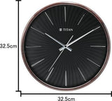 Titan Analog 32.5 cm X 32.5 cm Wall Clock (Brown, With Glass) - Bharat Time Style
