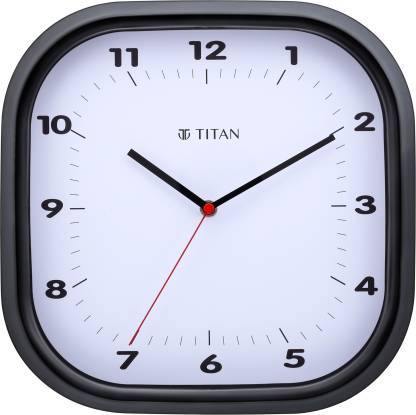 Titan Analog 28 cm X 28 cm Wall Clock - W0040PA01 (Black, With Glass) - Bharat Time Style